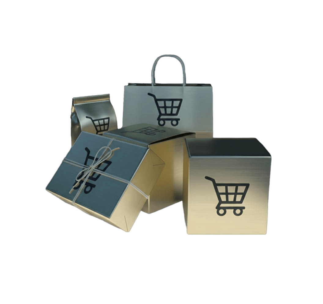 Golden Shopping Bags and Packages